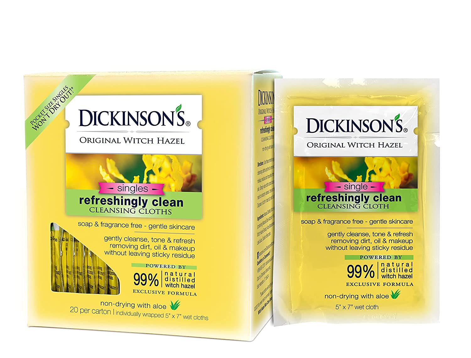 Dickinson's Original Witch Hazel Refreshingly Clean Towelettes 20 Each-Stumbit Beauty